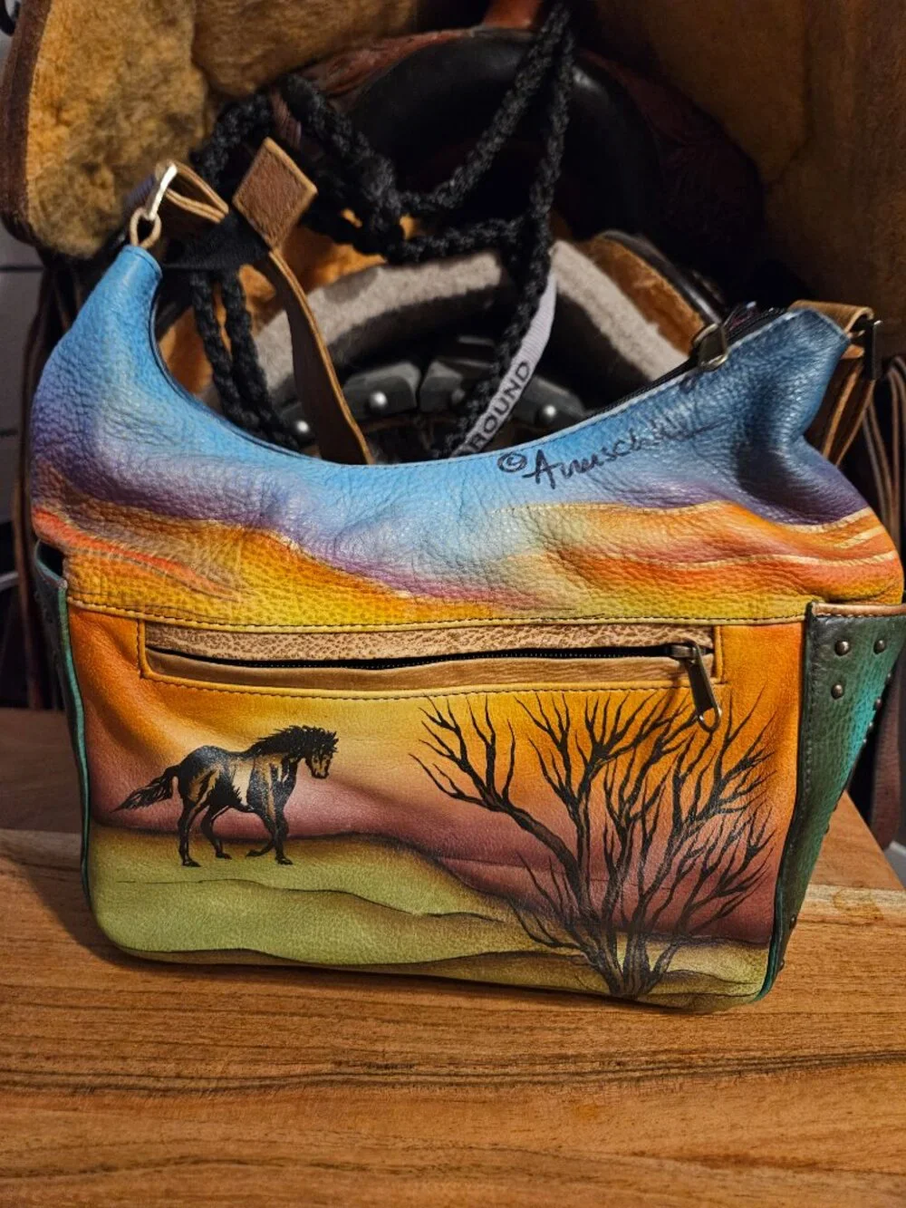 Anuschka horse print purse
